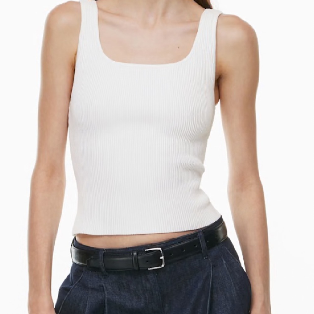 Babaton Aritzia Sculpt Knit Squareneck Tank - White